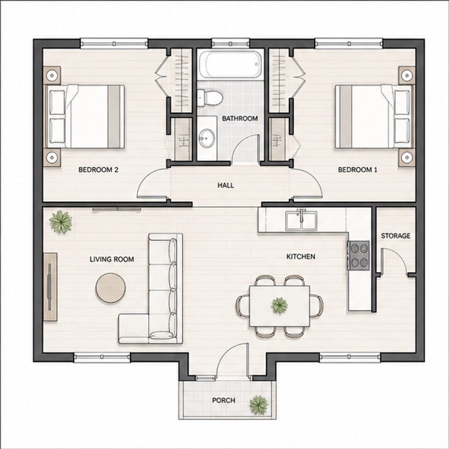 2 Bed House